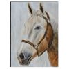 Hand Painted Horse Wooden Wall Art Decor; Multicolor