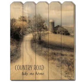 "Country Road Take Me Home" by Lori Deiter; Printed Wall Art on a Wood Picket Fence