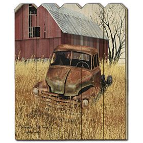 "Granddads Old Truck" by Billy Jacobs; Printed Wall Art on a Wood Picket Fence