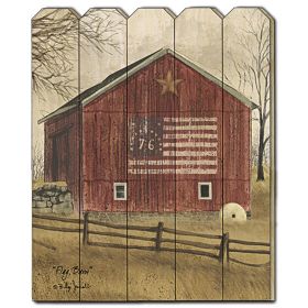 "Flag Barn" by Billy Jacobs; Printed Wall Art on a Wood Picket Fence