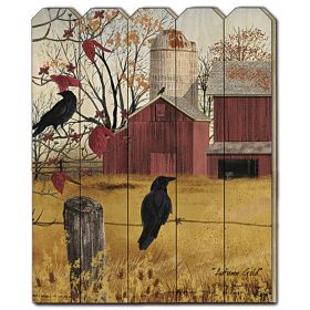 "Autumn Gold" by Billy Jacobs; Printed Wall Art on a Wood Picket Fence