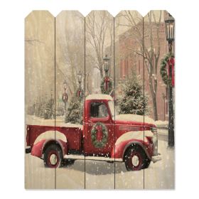 "Snowy Day in Wellsboro" By Artisan Lori Deiter; Printed on Wooden Picket Fence Wall Art