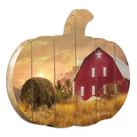 "Bedford County Sunset" By Artisan Lori Deiter Printed on Wooden Pumpkin Wall Art