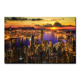 Oppidan Home &quot;Victoria Harbor Sunset&quot; Acrylic Wall Art (48&quot;H x 32&quot;W)