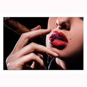 Oppidan Home &quot;Red Lip Cigar&quot; Acrylic Wall Art (32&quot;H x 48&quot;W)