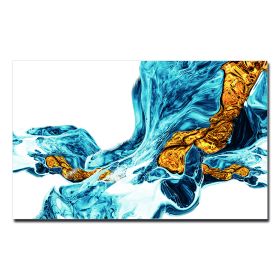 Oppidan Home &quot;Abstract Waterfall with Gold&quot; Acrylic Wall Art (32&quot;H x 48&quot;W)