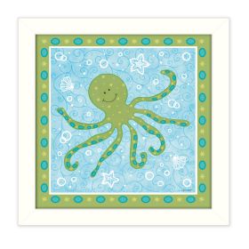 "Beetle and Bob Baby Squid" By Annie LaPoint; Printed Wall Art; Ready To Hang Framed Poster; White Frame