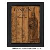 "London Travel Poster" By Debbie DeWitt; Printed Wall Art; Ready To Hang Framed Poster; Black Frame