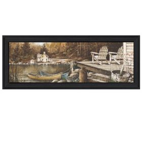 "Lounging" By John Rossini; Printed Wall Art; Ready To Hang Framed Poster; Black Frame