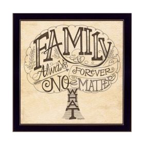 "Family - Always and Forever" By Deb Strain; Printed Wall Art; Ready To Hang Framed Poster; Black Frame