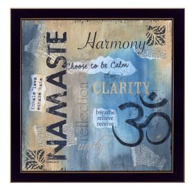 "Yoga Series - Namaste" By Debbie DeWitt; Printed Wall Art; Ready To Hang Framed Poster; Black Frame