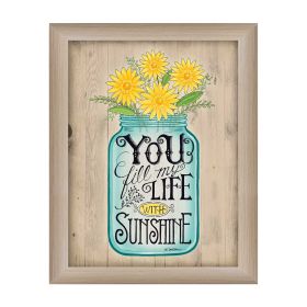 "Sunshine" By Deb Strain; Printed Wall Art; Ready To Hang Framed Poster; Beige Frame