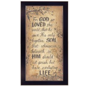 "For God So Loved" by Gail Eads; Ready to Hang Framed Print; Black Frame