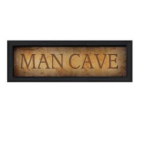 "Man Cave" By John Jones; Printed Wall Art; Ready To Hang Framed Poster; Black Frame