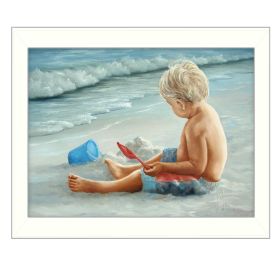 "In the Sand" By Georgia Janisse; Printed Wall Art; Ready To Hang Framed Poster; White Frame