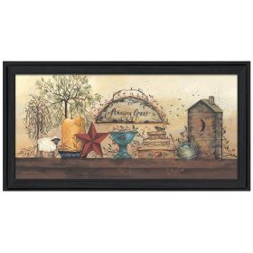 "Amazing Grace Shelf" By Gail Eads; Printed Wall Art; Ready To Hang Framed Poster; Black Frame