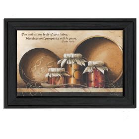 "Blessings and Prosperity" By John Rossini; Printed Wall Art; Ready To Hang Framed Poster; Black Frame