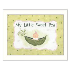 "My Little Sweet Pea" By Lisa Kennedy; Printed Wall Art; Ready To Hang Framed Poster; White Frame