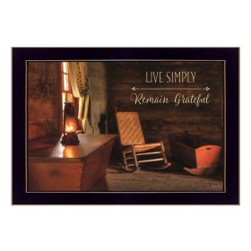 "Live Simply" By Lori Deiter; Printed Wall Art; Ready To Hang Framed Poster; Black Frame