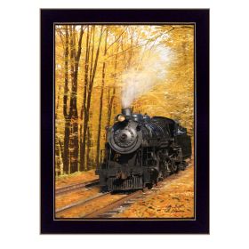 "Fall Locomotive" By Lori Deiter; Printed Wall Art; Ready To Hang Framed Poster; Black Frame