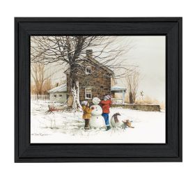 "The Joy of Snow" By John Rossini; Printed Wall Art; Ready To Hang Framed Poster; Black Frame