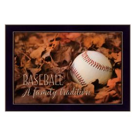 "Baseball - A Family Tradition" By Lori Deiter; Printed Wall Art; Ready To Hang Framed Poster; Black Frame