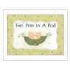 "Two Peas in a Pod" By Lisa Kennedy; Printed Wall Art; Ready To Hang Framed Poster; White Frame