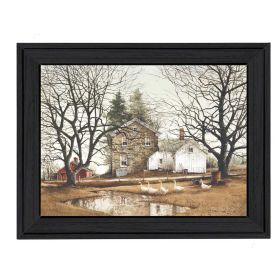 "Cold Swim" By John Rossini; Printed Wall Art; Ready To Hang Framed Poster; Black Frame