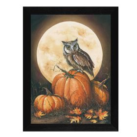 "In the Pumpkin Patch" By John Rossini; Printed Wall Art; Ready To Hang Framed Poster; Black Frame