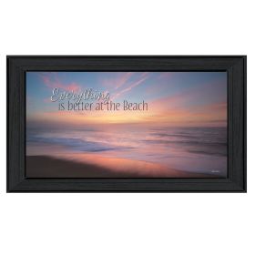 "At the Beach" By Lori Deiter; Printed Wall Art; Ready To Hang Framed Poster; Black Frame