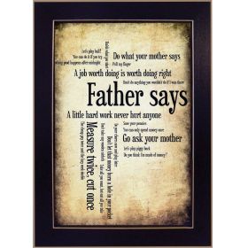 "Father Says" By Susan Ball; Printed Wall Art; Ready To Hang Framed Poster; Black Frame