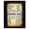 "Grandma Says" By Susan Boyle; Printed Wall Art; Ready To Hang Framed Poster; Black Frame