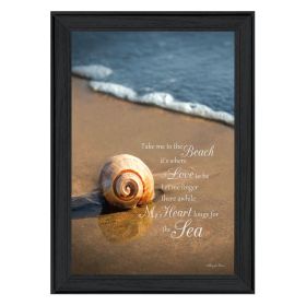 "Take Me to the Beach" By Robin-Lee Vieira; Printed Wall Art; Ready To Hang Framed Poster; Black Frame