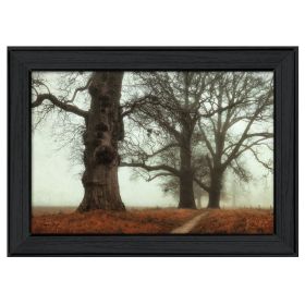 "Misty Trees" By Martin Podt; Printed Wall Art; Ready To Hang Framed Poster; Black Frame