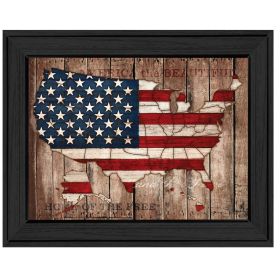 "America The Beautiful" By Mollie B.; Printed Wall Art; Ready To Hang Framed Poster; Black Frame