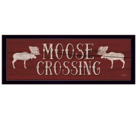 "Moose Crossing" By Lauren Rader; Printed Wall Art; Ready To Hang Framed Poster; Black Frame