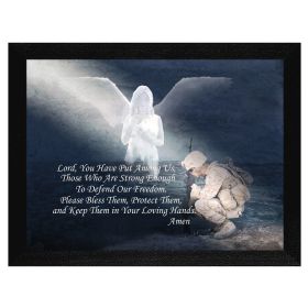 "Protect our Soldiers" By Trendy Decor4U; Printed Wall Art; Ready To Hang Framed Poster; Black Frame