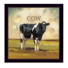 "Colby the Cow" by Bonnie Mohr; Ready to Hang Framed Print; Black Frame