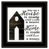 "A House" by Cindy Jacobs; Ready to Hang Framed Print; Black Frame