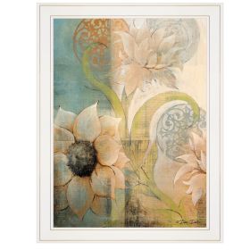 "Meandering Flowers I" by Dee Dee; Ready to Hang Framed Print; White Frame