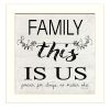 "Family - This is Us" by Cindy Jacobs; Ready to Hang Framed Print; White Frame