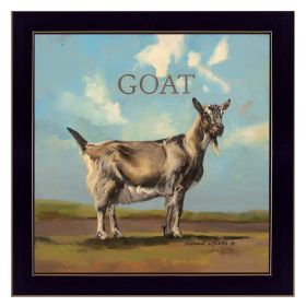 "Gracey the Goat" by Bonnie Mohr; Ready to Hang Framed Print; Black Frame