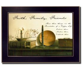 "Faith; Family and Friends" By Billy Jacobs; Printed Wall Art; Ready To Hang Framed Poster; Black Frame