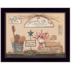 "Wash Room" By Pam Britton; Printed Wall Art; Ready To Hang Framed Poster; Black Frame