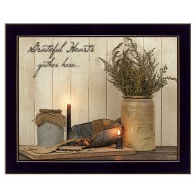 "Grateful Hearts" By Susan Boyer; Printed Wall Art; Ready To Hang Framed Poster; Black Frame