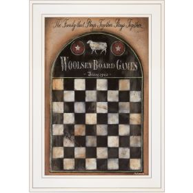 "Woolsey Board Game" by Pam Britton; Ready to Hang Framed Print; White Frame