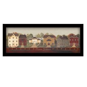 "Main Street" By Pam Britton; Printed Wall Art; Ready To Hang Framed Poster; Black Frame