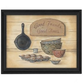 "Good Friends" By Pam Britton; Printed Wall Art; Ready To Hang Framed Poster; Black Frame