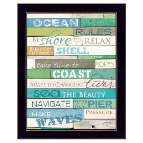 "Ocean Rules" By Marla Rae; Printed Wall Art; Ready To Hang Framed Poster; Black Frame