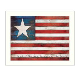 "Land of the Free" By Marla Rae; Printed Wall Art; Ready To Hang Framed Poster; White Frame